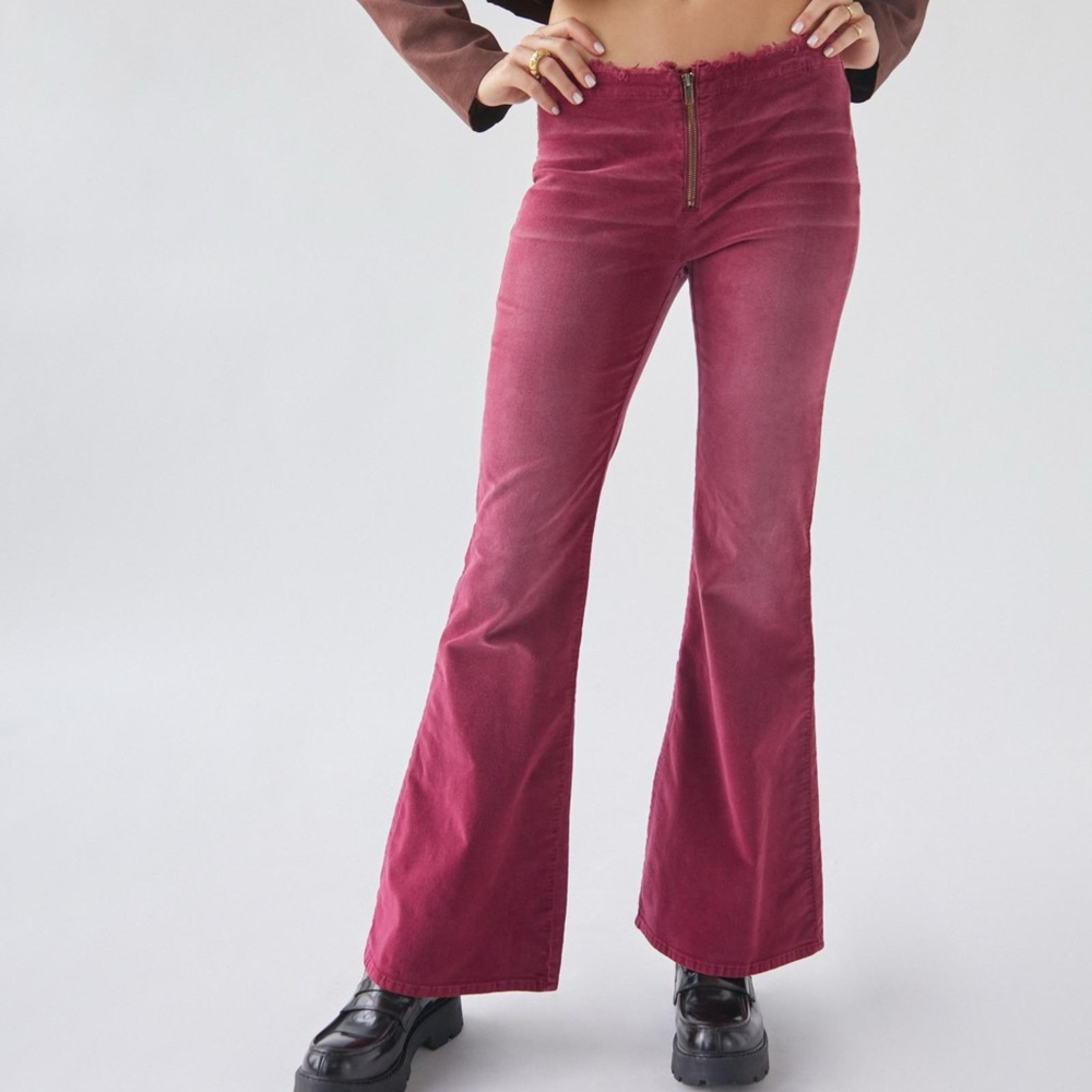 Urban outfitters UO BDG Iona zip-front velvet flare